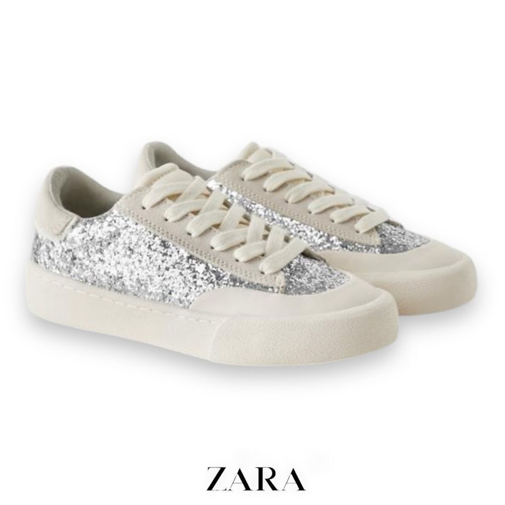 ZARA Kids | Silver | SNEAKERS WITH SHIMMERY FINISH